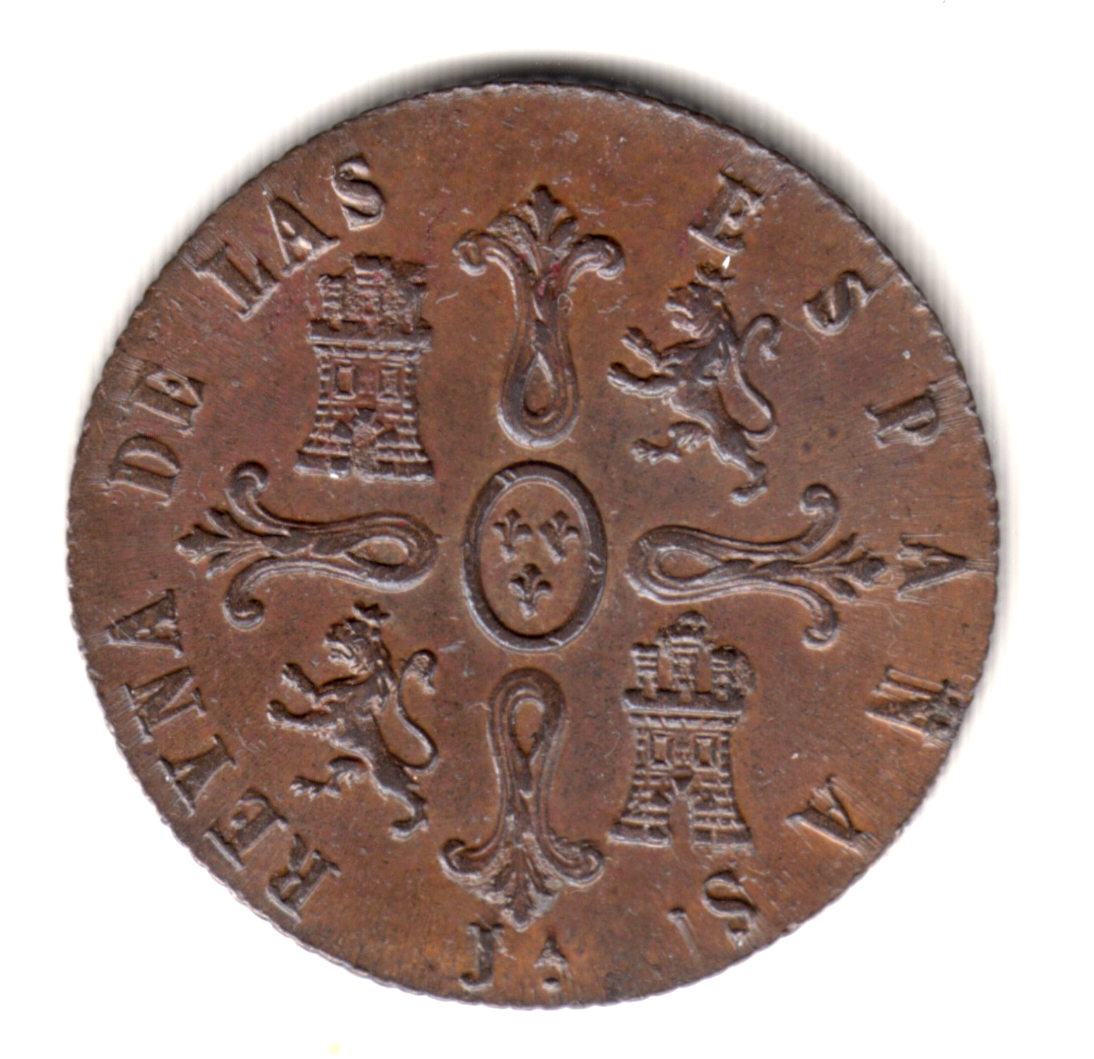 8 maravedies ESPAÑA 1850 JUBIA  - Isabel II