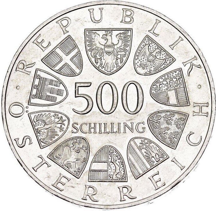 AUSTRIA 500 schilling plata 1986  PRINCIPE EUGENIO DE SABOYA