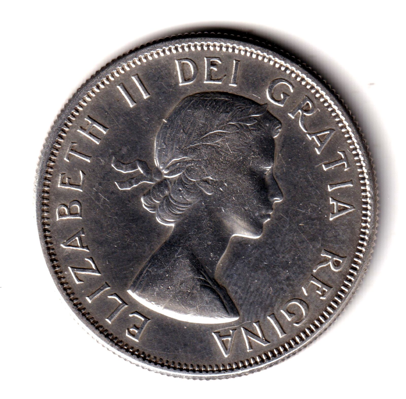 50 cents plata CANADA 1957 Reina Isabel II