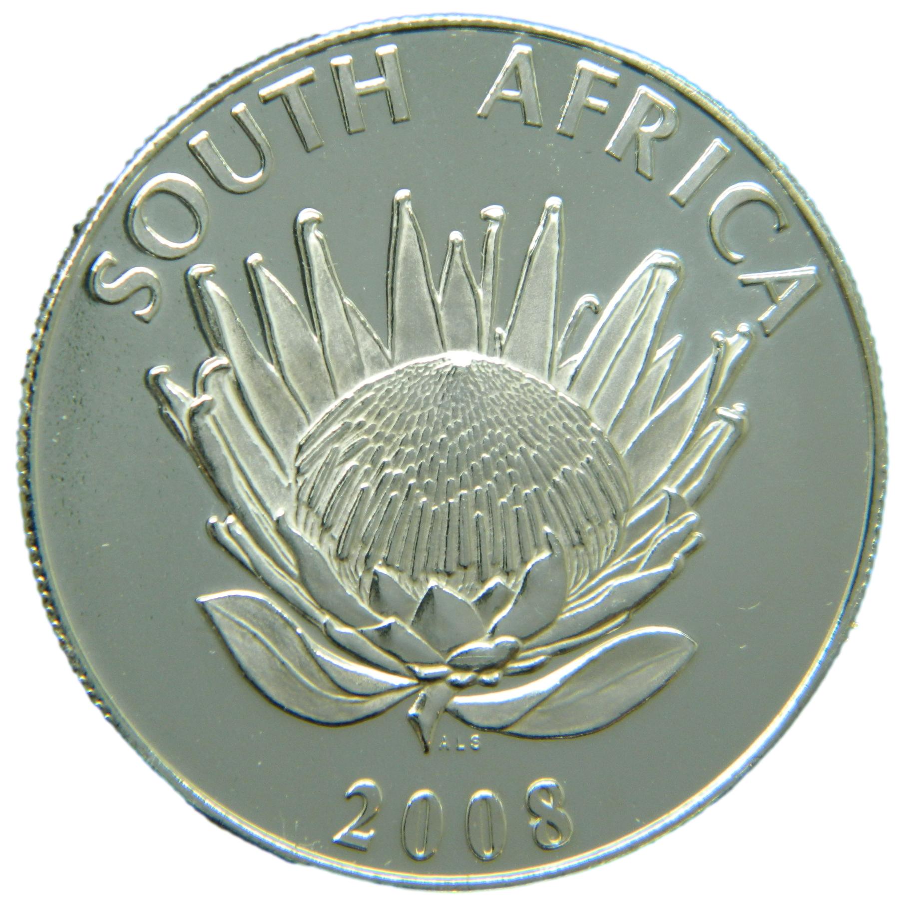 SUDAFRICA 1 rand plata 2008  MAHATMA GANDHI - Premios Nobel