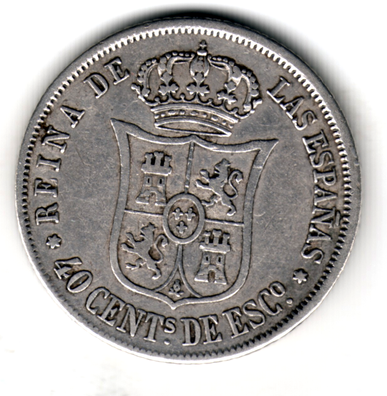 40 centimos escudo ESPAÑA 1866 - Isabel II MADRID