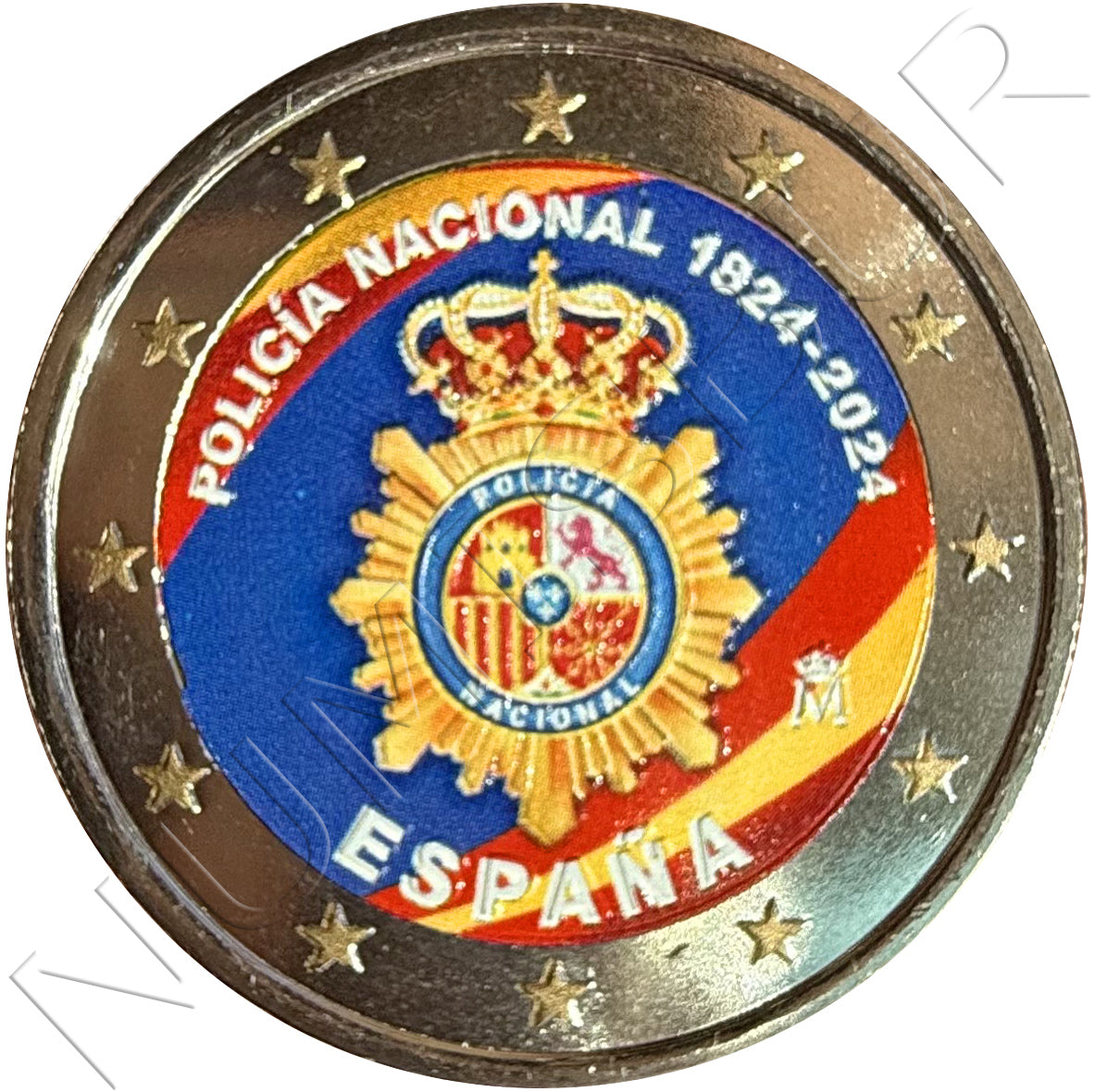 2 euros ESPAÑA 2024 - 200 aniversario Policía Nacional (COLOR #4)