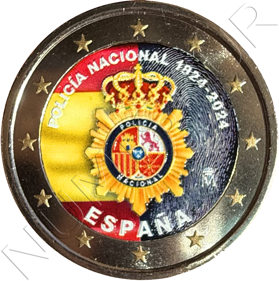 2 euros ESPAÑA 2024 - 200 aniversario Policía Nacional (COLOR #5)