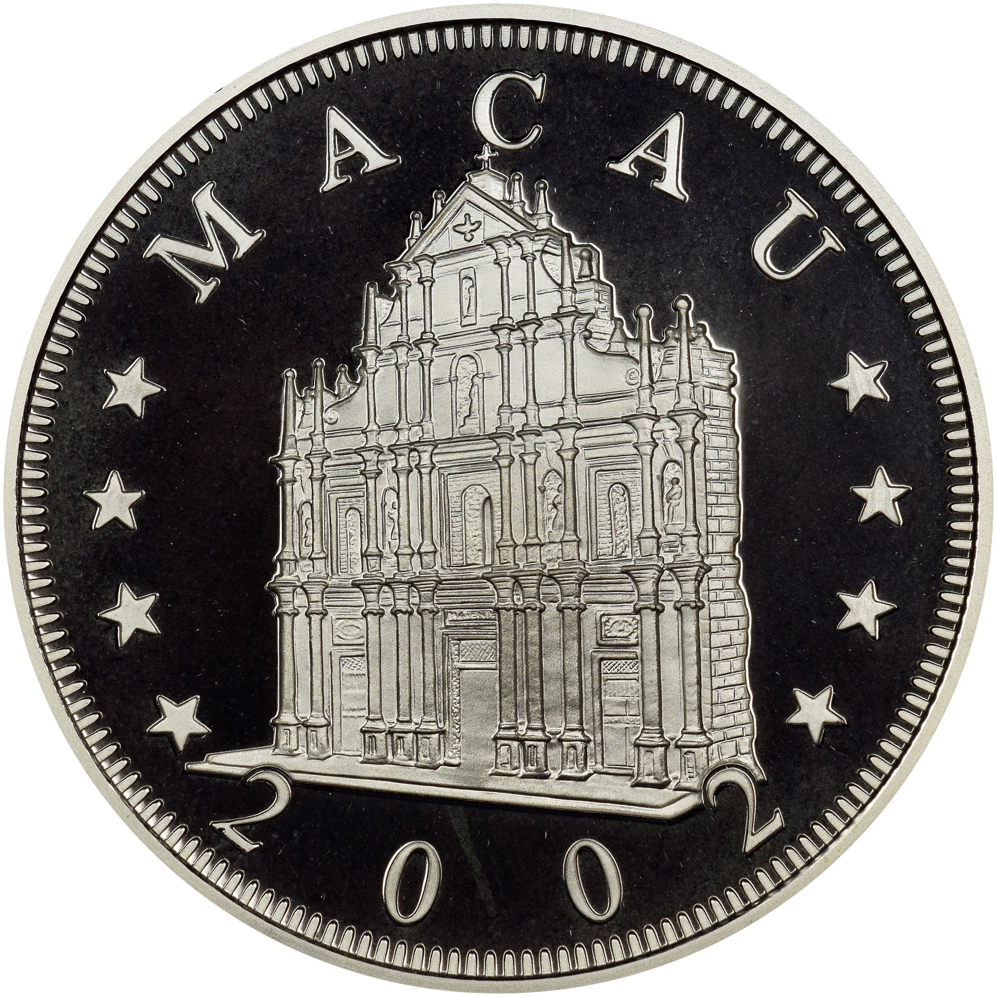 100 patacas plata MACAU 2002 - Calendario lunar AÑO DEL CABALLO - MACAO