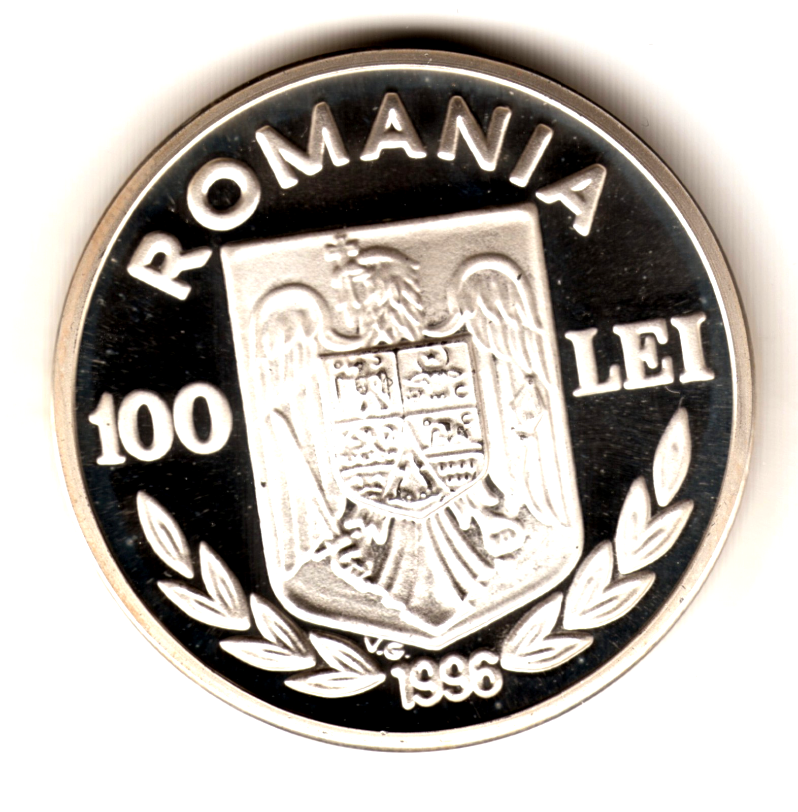 100 lei plata RUMANIA 1996  proof VELA  - Olimpiadas Atlanta 96