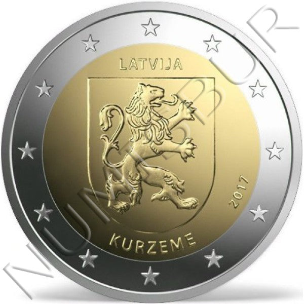 2 euros LETONIA 2017 - Region Kurzeme