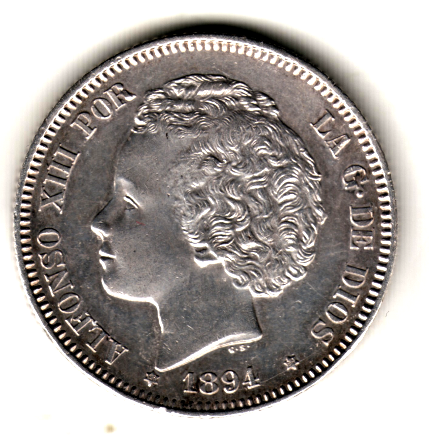 2 pesetas ESPAÑA 1894 *18* *94*  - Alfonso XIII  preciosa