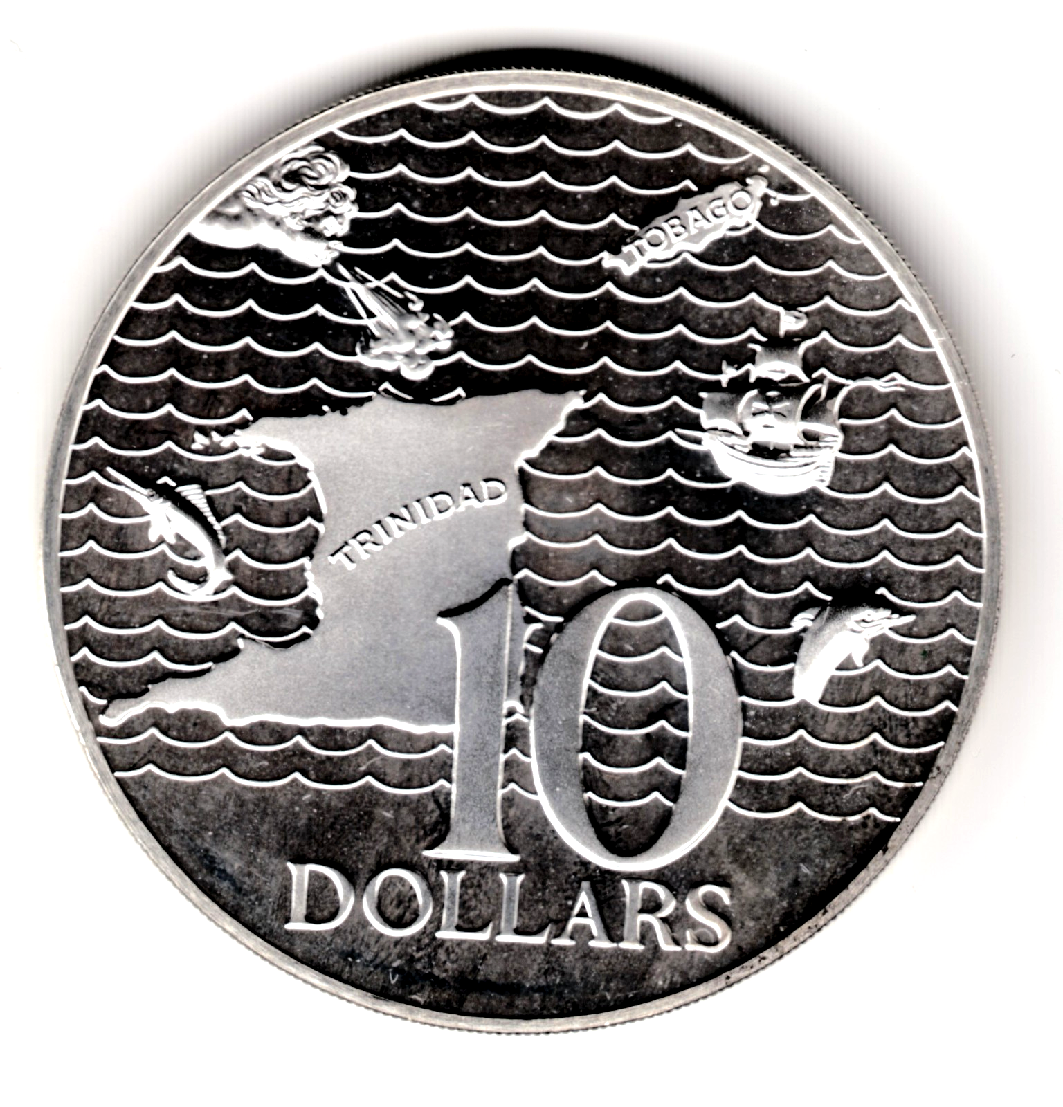 10 dolares plata 1972 proof TRINIDAD Y TOBAGO - 10º aniversario Independencia