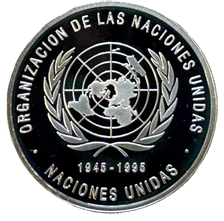 VENEZUELA 500 bolivares plata 1995 proof 50 aniversario NACIONES UNIDAS