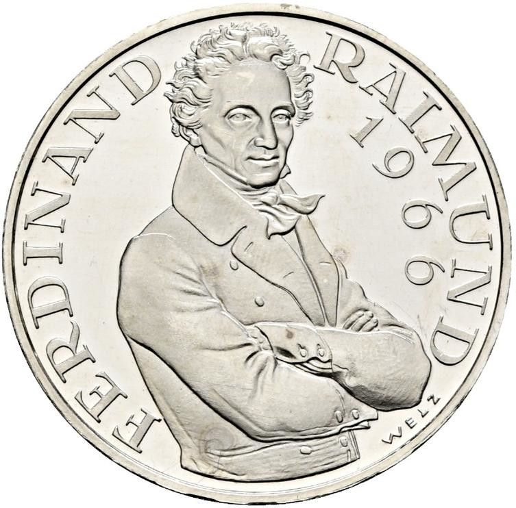 AUSTRIA 25 schilling plata 1966 Ferdinand Raimund