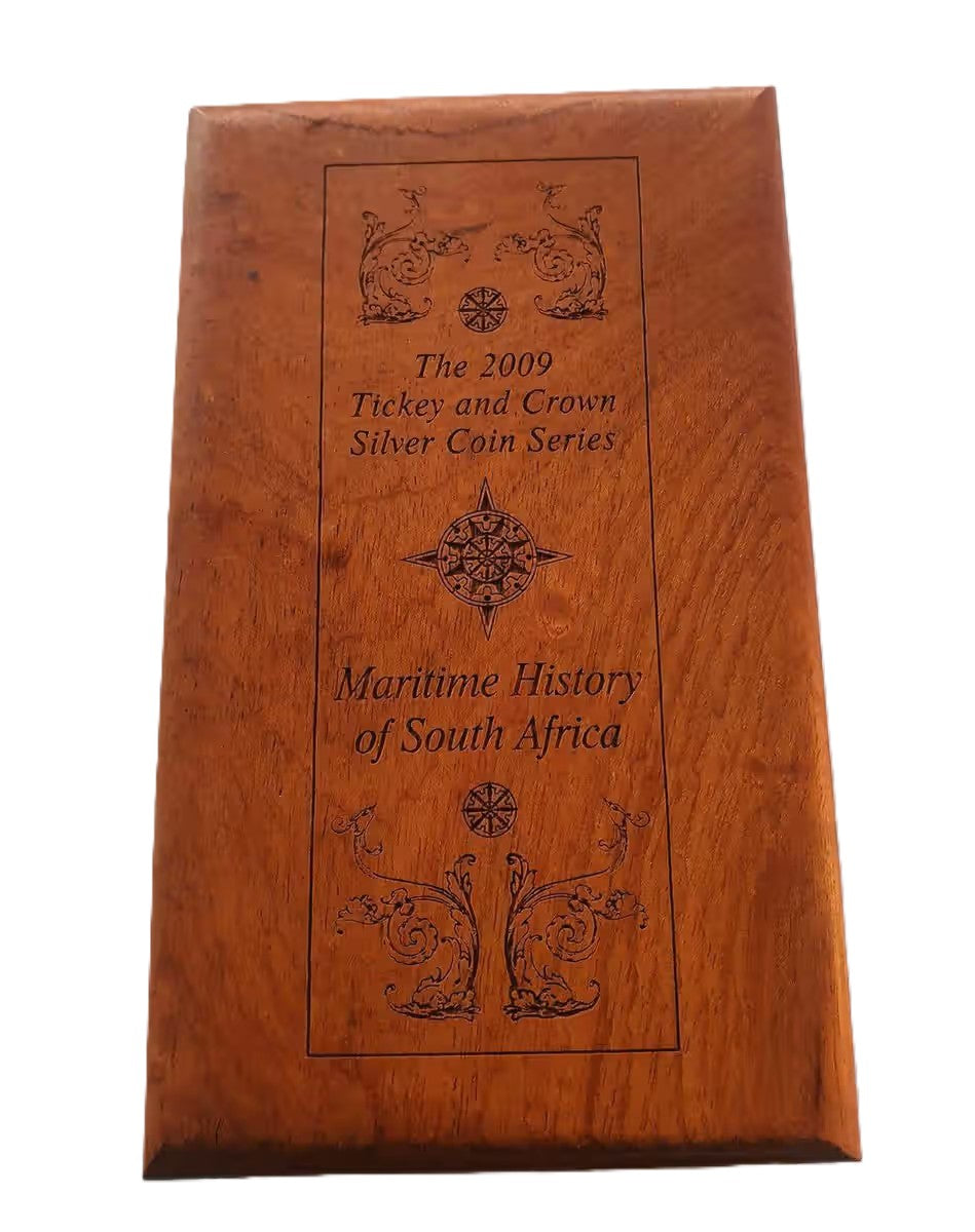 Estuche lujo plata SUDAFRICA 2009 HISTORIA MARITIMA - BARCO SAN GABRIEL