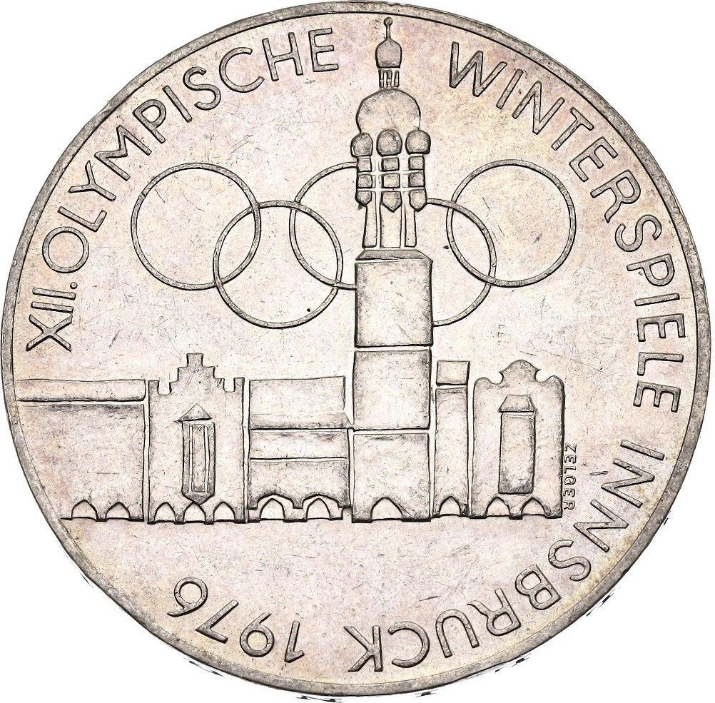 AUSTRIA 100 schilling plata 1976 - Edificio y logo -  Olimpiadas Innsbruck