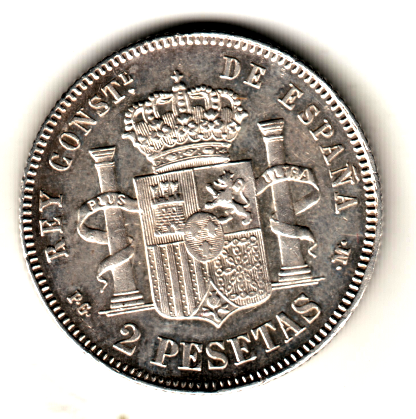 2 pesetas ESPAÑA 1891 - PG.M. *18**91* Rey Alfonso XIII