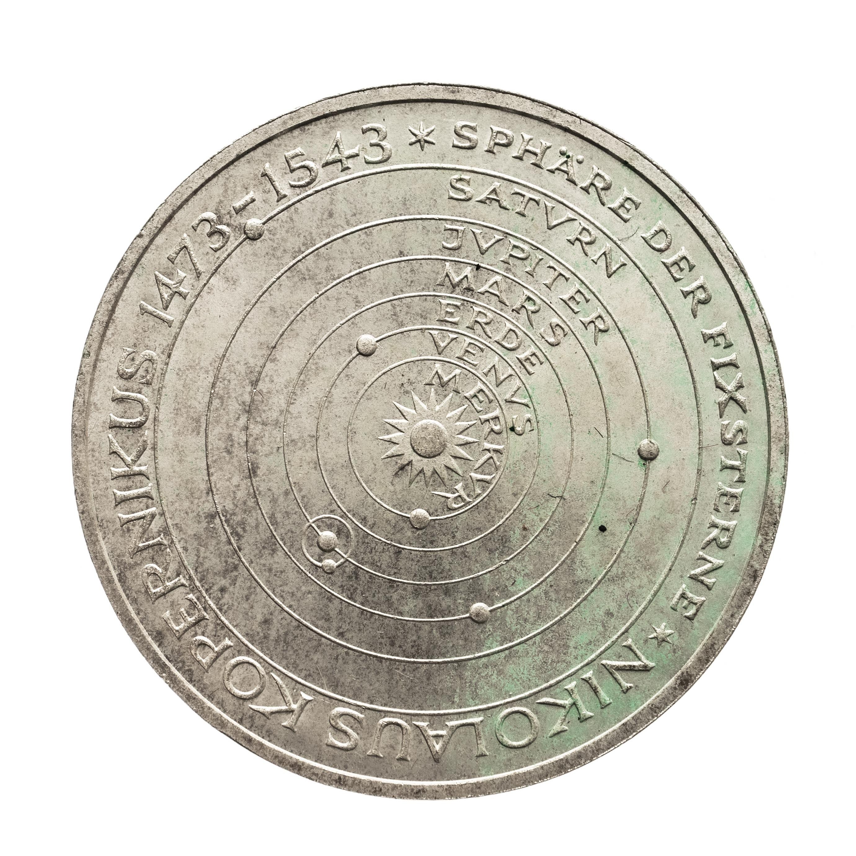 ALEMANIA 5 marcos plata 1973 J Nicolaus Copernicus - 5 mark