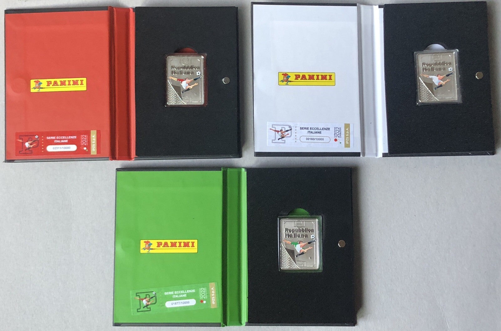 5 euros ITALIA 2022 - PANINI ROJO VERDE BLANCO 3 MONEDAS