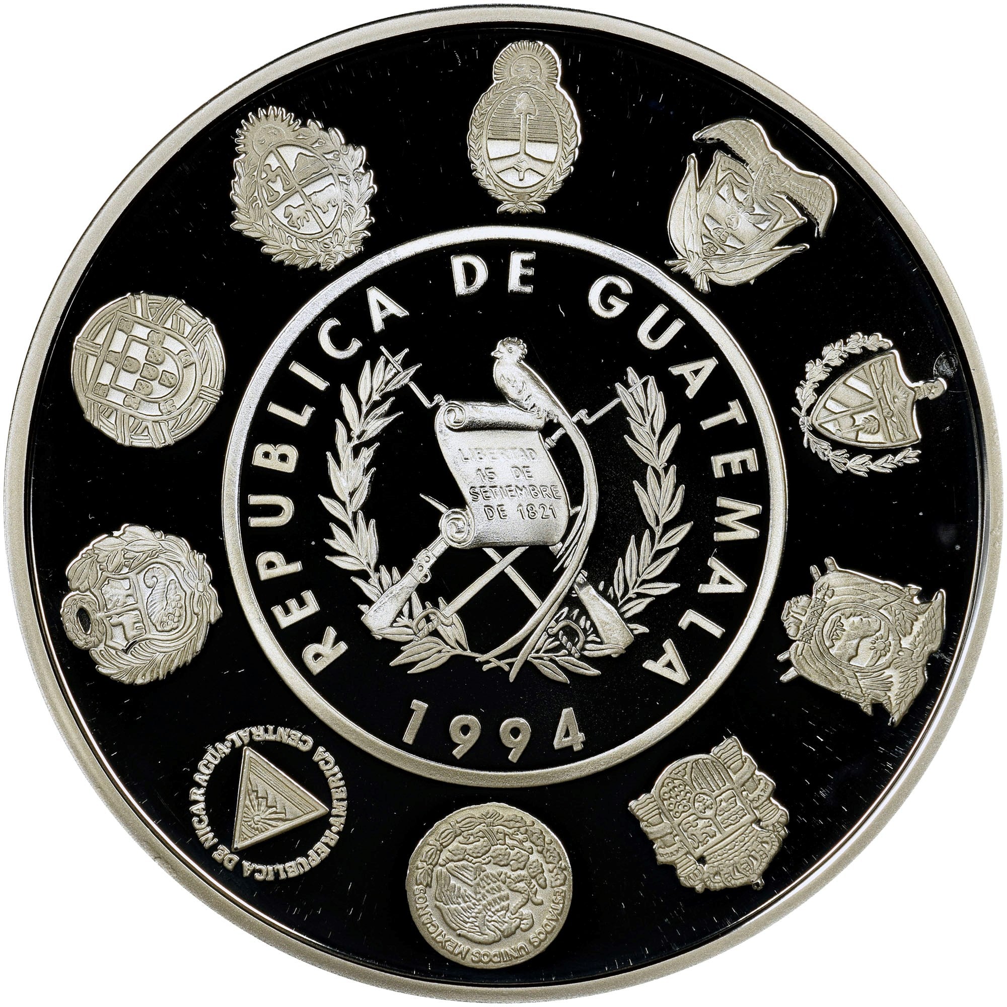 ECUADOR 5000 sucres plata 1994 PINGUINO DE GALAPAGOS (Copia)
