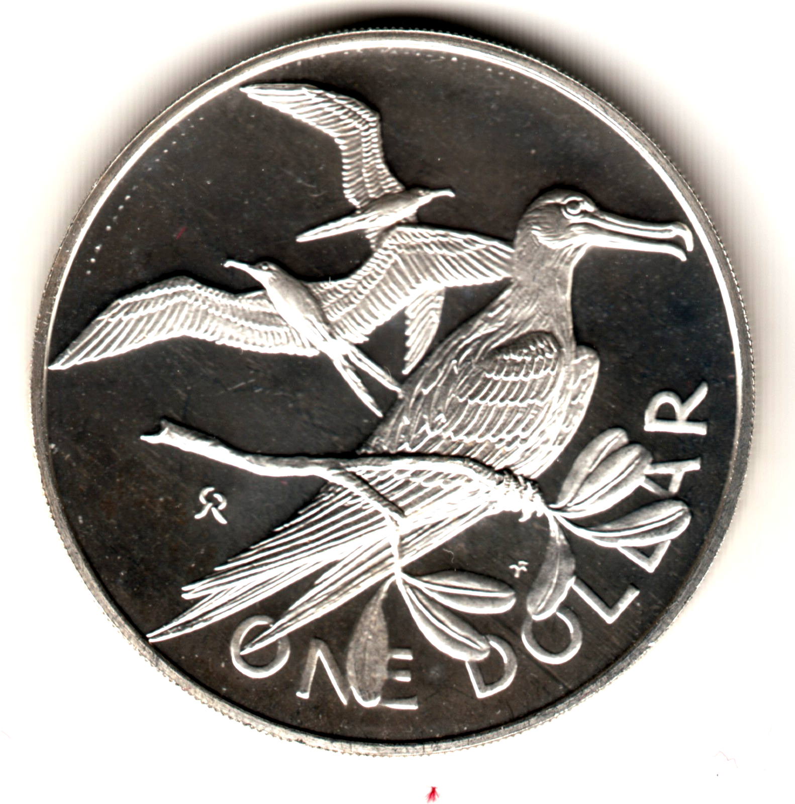 1 dolar plata ISLAS VIRGENES BRITANICAS 1973 FRAGATA (Ave marina)