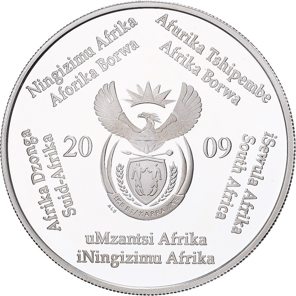 SUDAFRICA 2 rand plata 2009 proof MASCOTA Mundial Futbol SOUTH AFRICA 2010