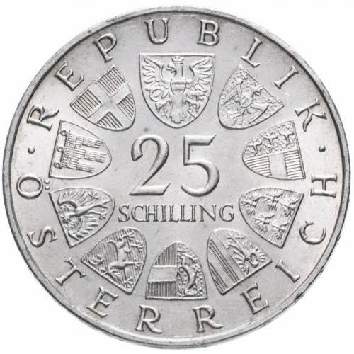 AUSTRIA 25 schilling plata 1965 Instituto Tecnológico de Viena