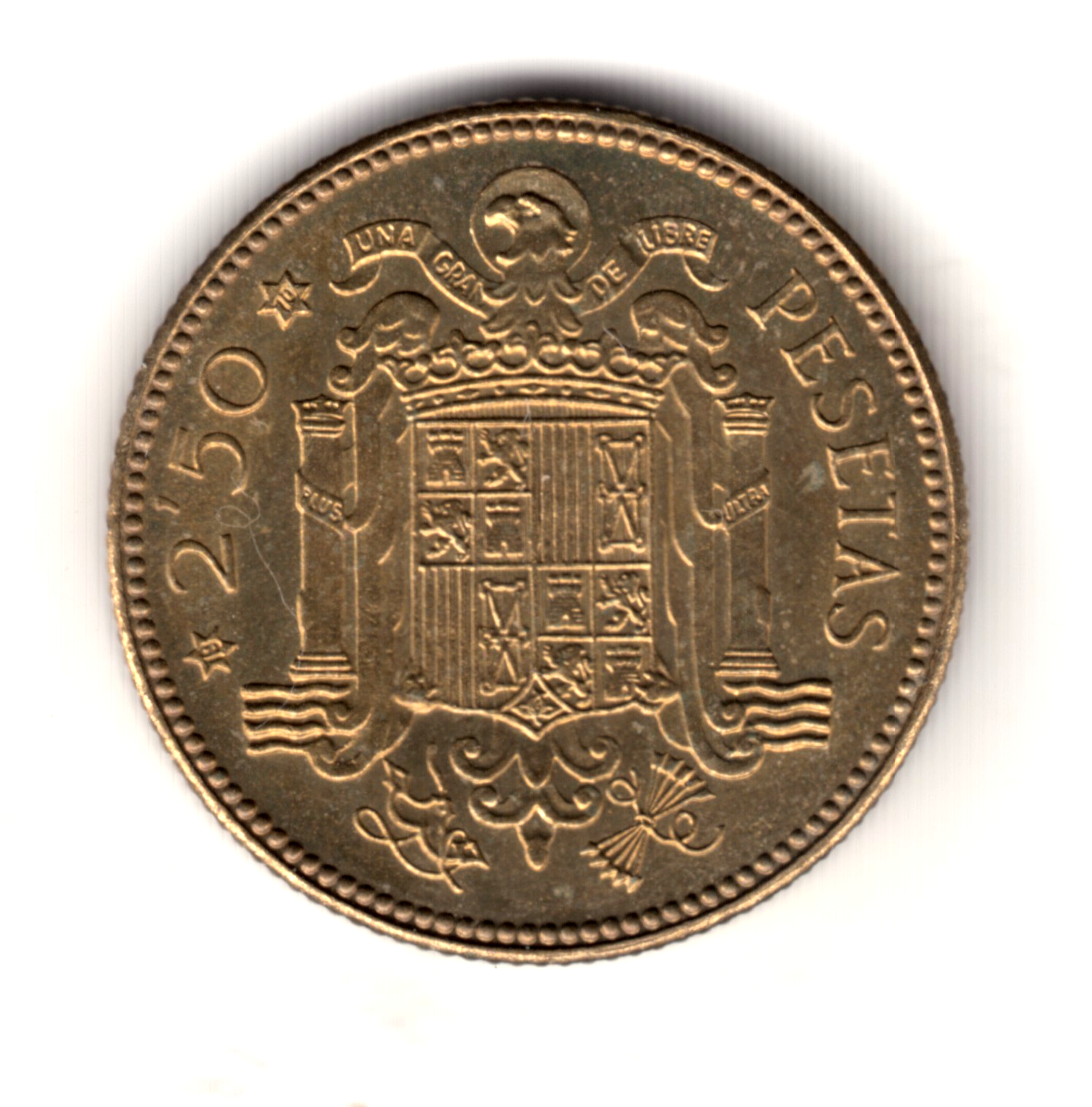 2.5 pesetas ESPAÑA 1953 - Franco *70* (1970) proof