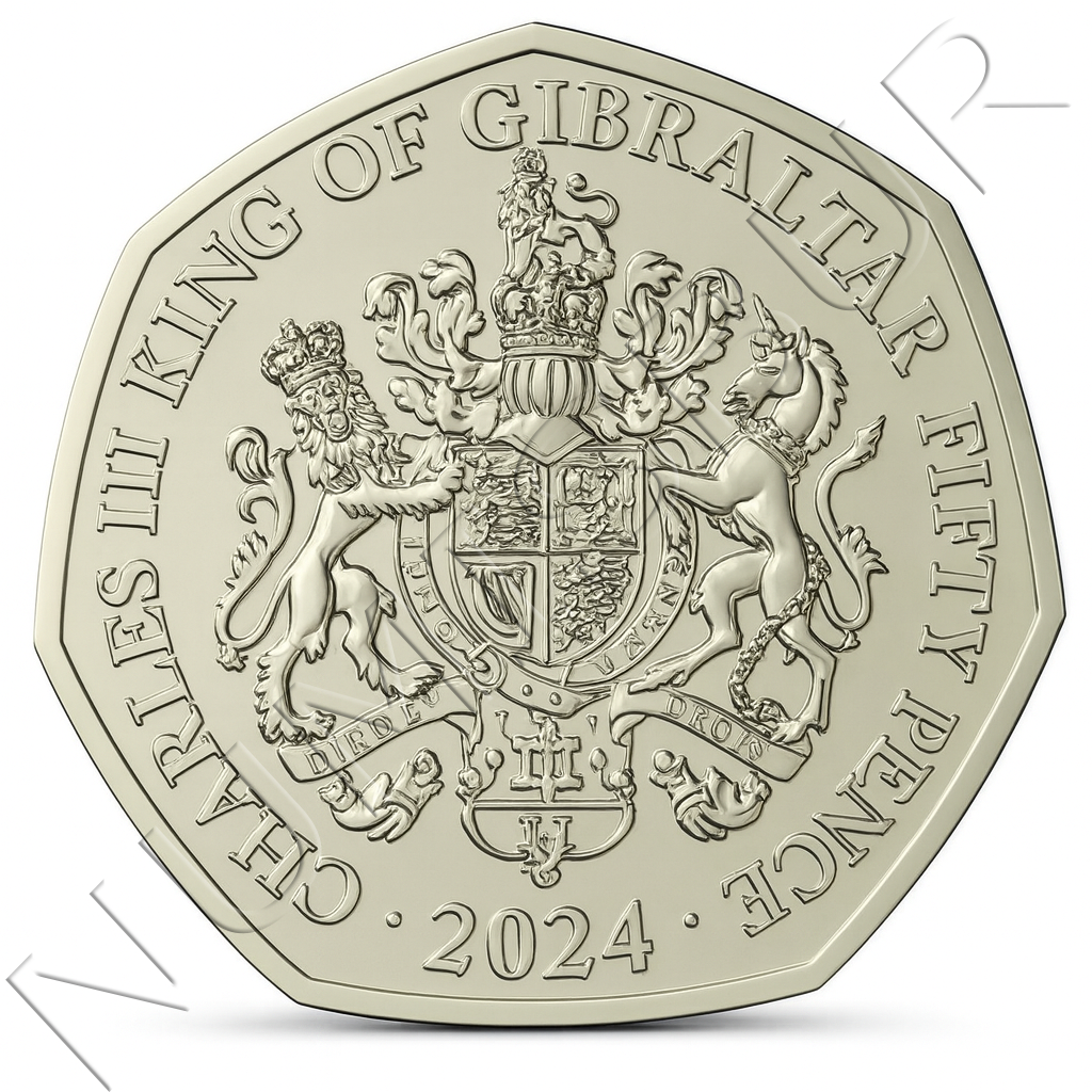 50 pence GIBRALTAR 2024 - 320 aniversario Gibraltar 