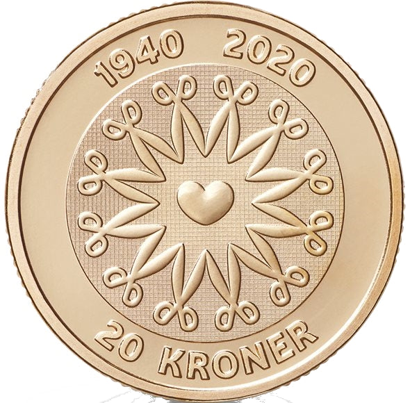 Dinamarca  20 Kroner 2020 80 cumpleaños de la Reina Margarita II
