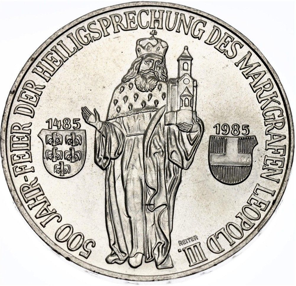 AUSTRIA 500 schilling plata 1985  Canonización de Leopoldo III