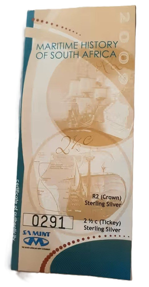 Estuche lujo plata SUDAFRICA 2009 HISTORIA MARITIMA - BARCO SAN GABRIEL
