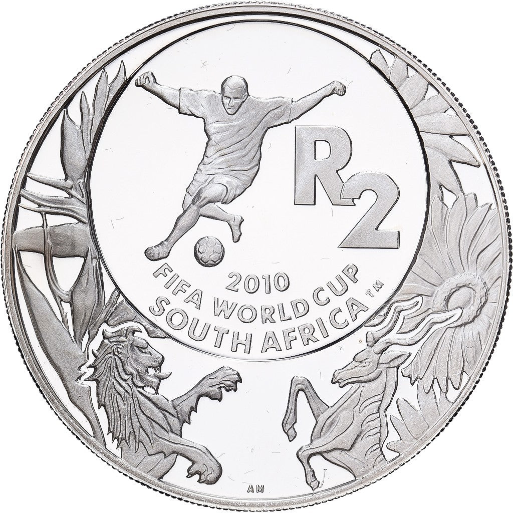 SUDAFRICA 2 rand plata 2008 proof JUGADOR Mundial Futbol SOUTH AFRICA 2010