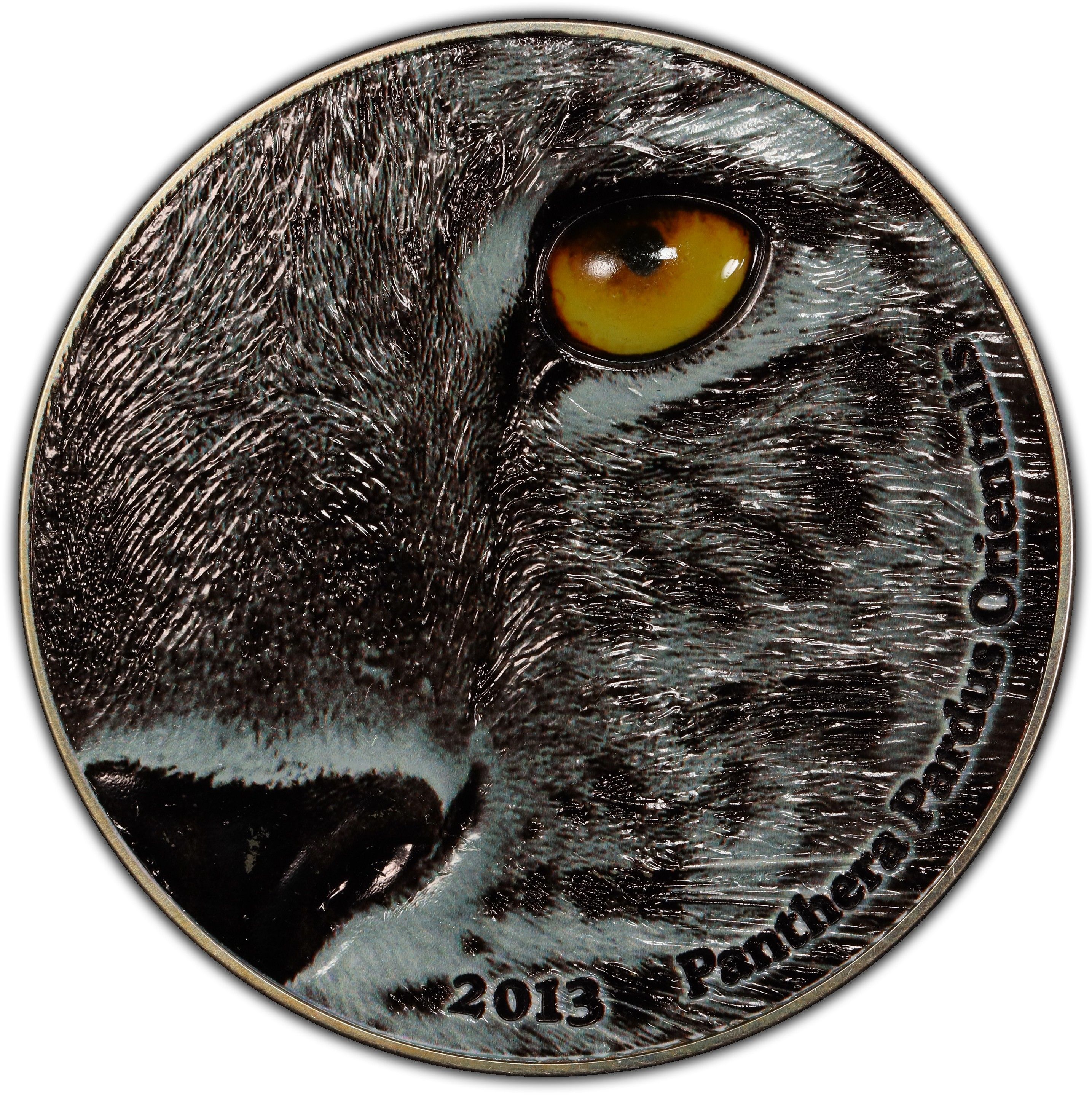 2000 Francs CFA CONGO  Leopardo de Amur  2 OZ. PLATA 999