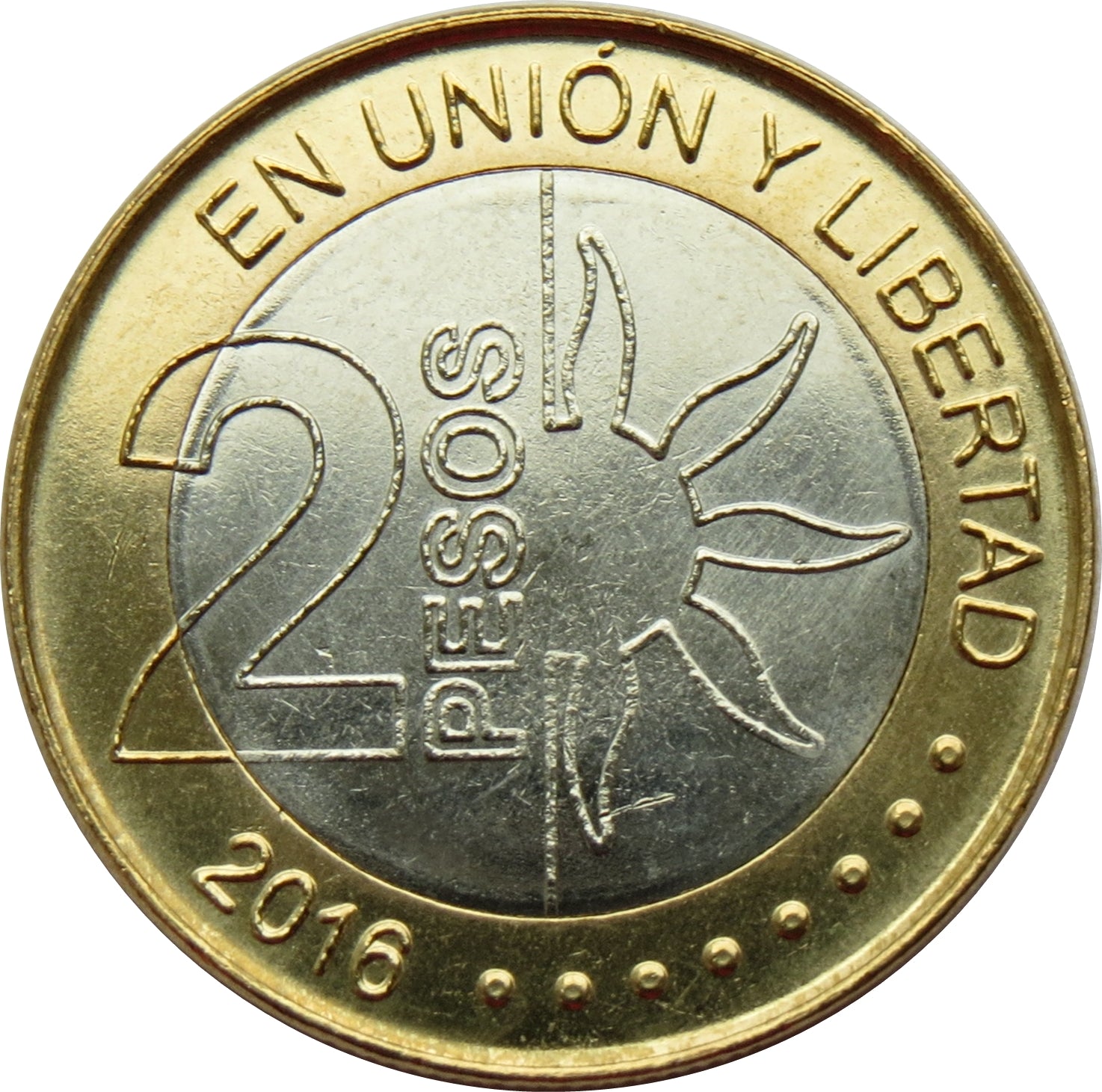 Argentina 2 pesos, 2016 200º aniversario - Independencia