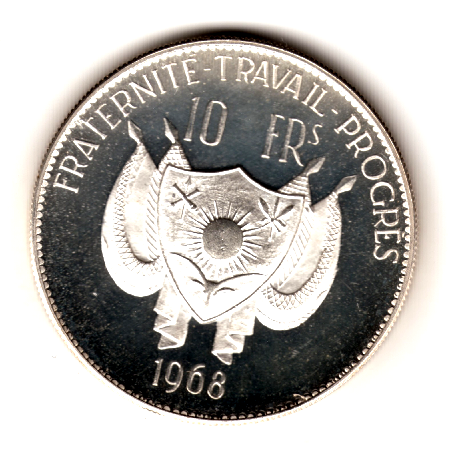 NIGER 10 francs plata 1968 proof LEON