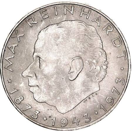 AUSTRIA 25 schilling plata 1973 Max Reinhardt