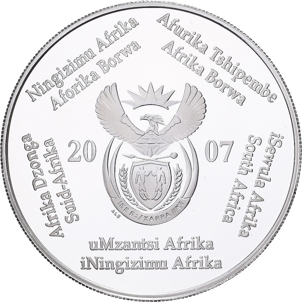 SUDAFRICA 2 rand plata 2007 proof BALON - Mundial Futbol SOUTH AFRICA 2010
