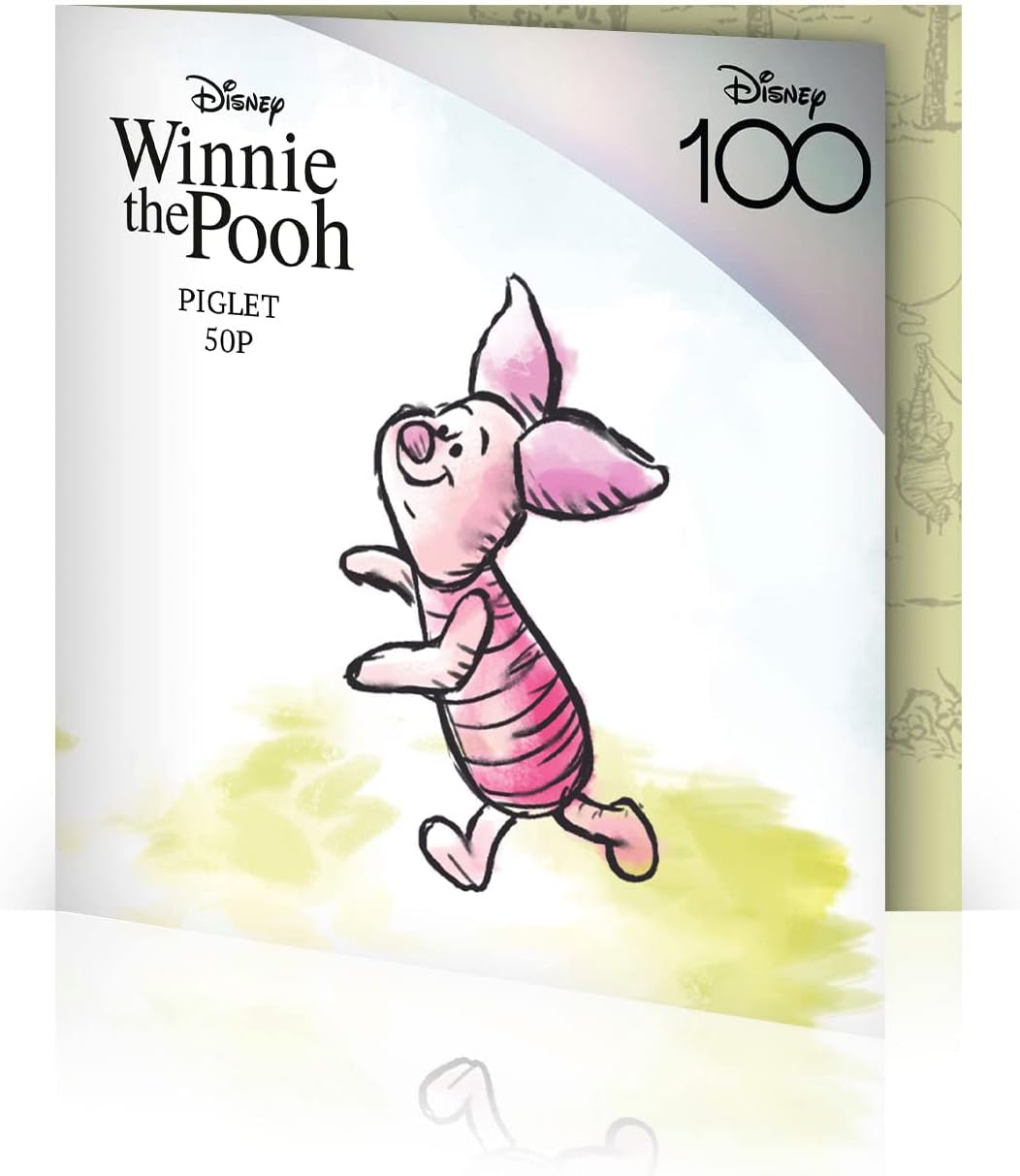 Islas Pitcairn 50 peniques, 2023 100 Aniversario de Disney - Winnie the Pooh. Cerdito, En color