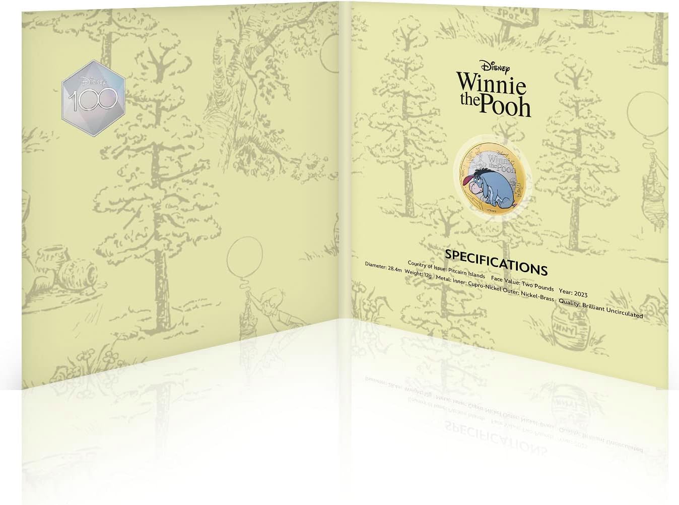 Islas Pitcairn 2 libras, 2023 100 Aniversario de Disney - Winnie the Pooh.
