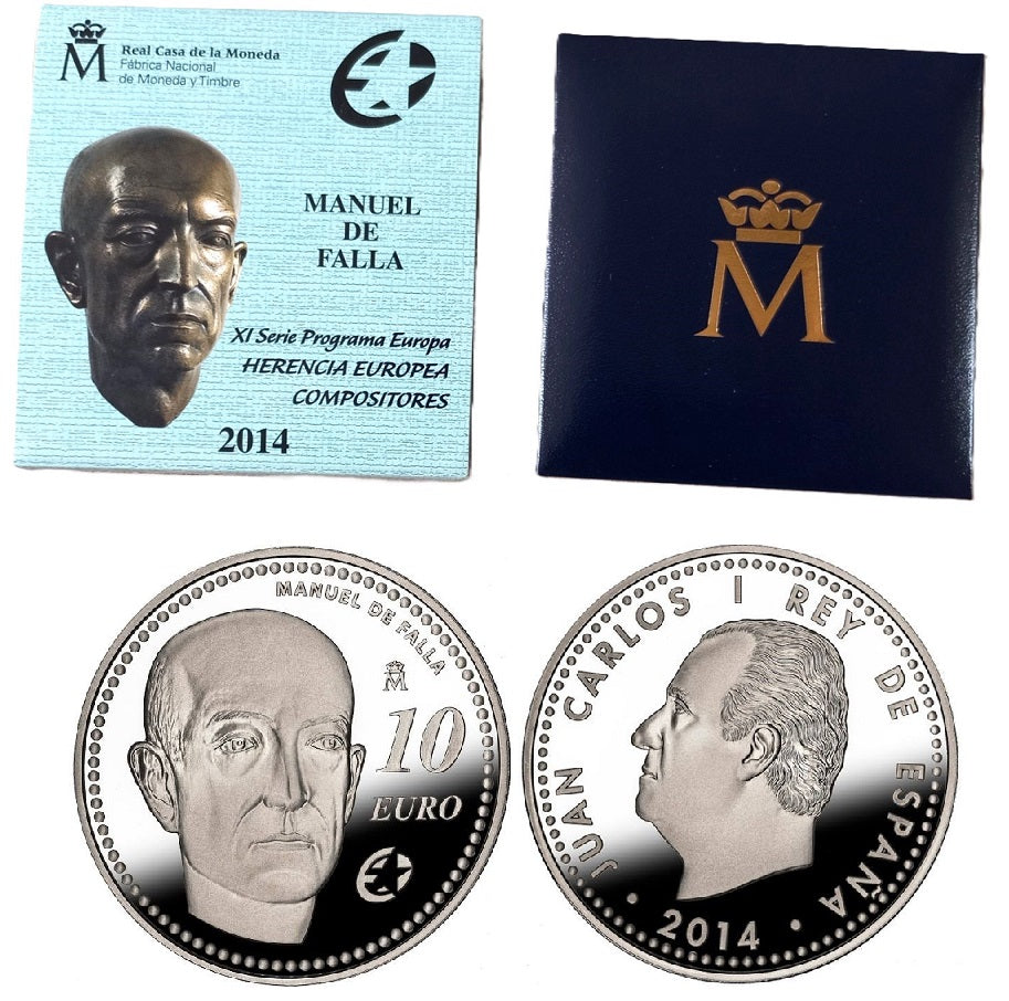 10 EUROS ESPAÑA 2014 plata MANUEL DE FALLA