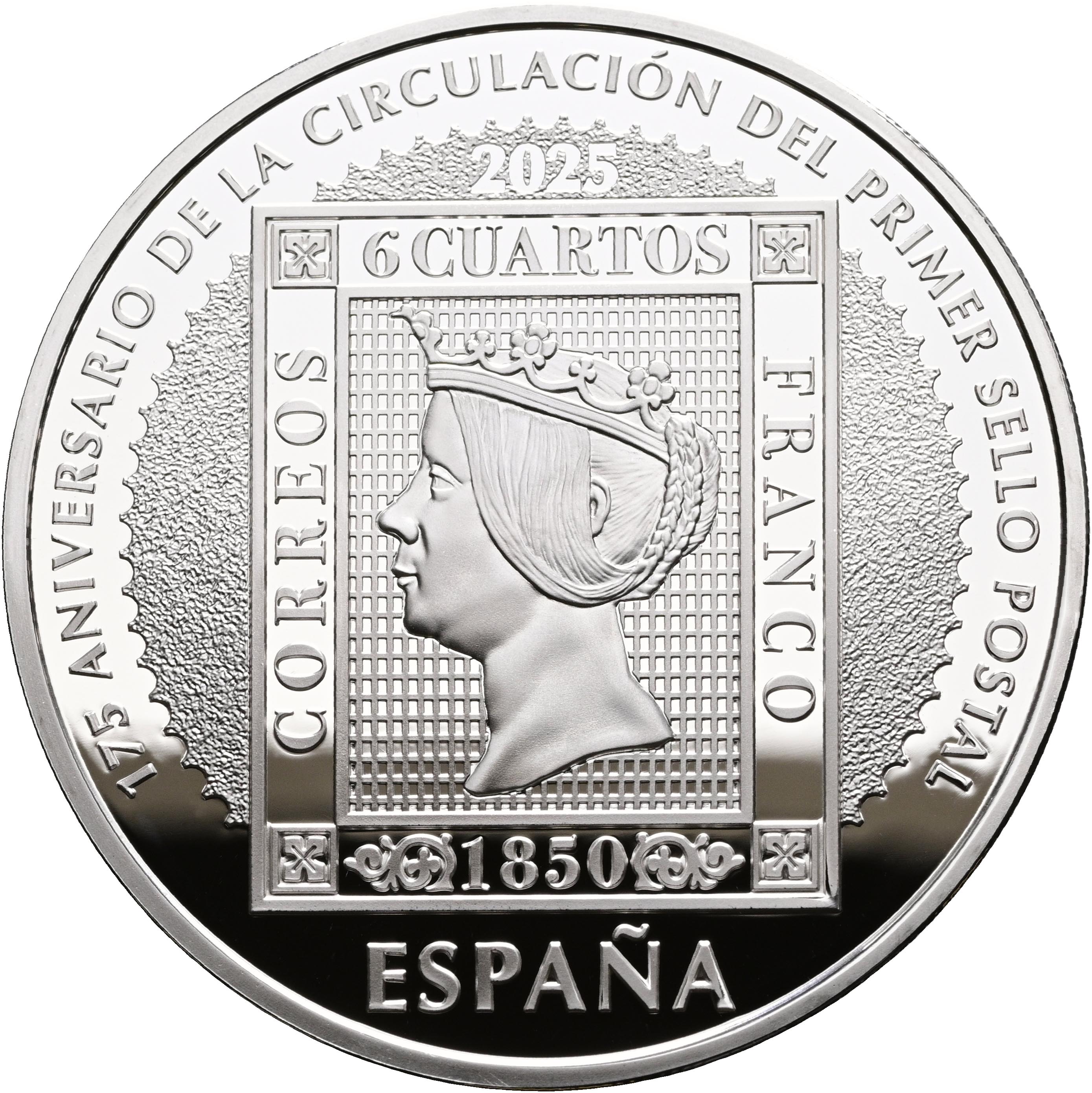 10 EUROS ESPAÑA 2025 - 175 ANIV. PRIMER SELLO POSTAL Bici del cartero