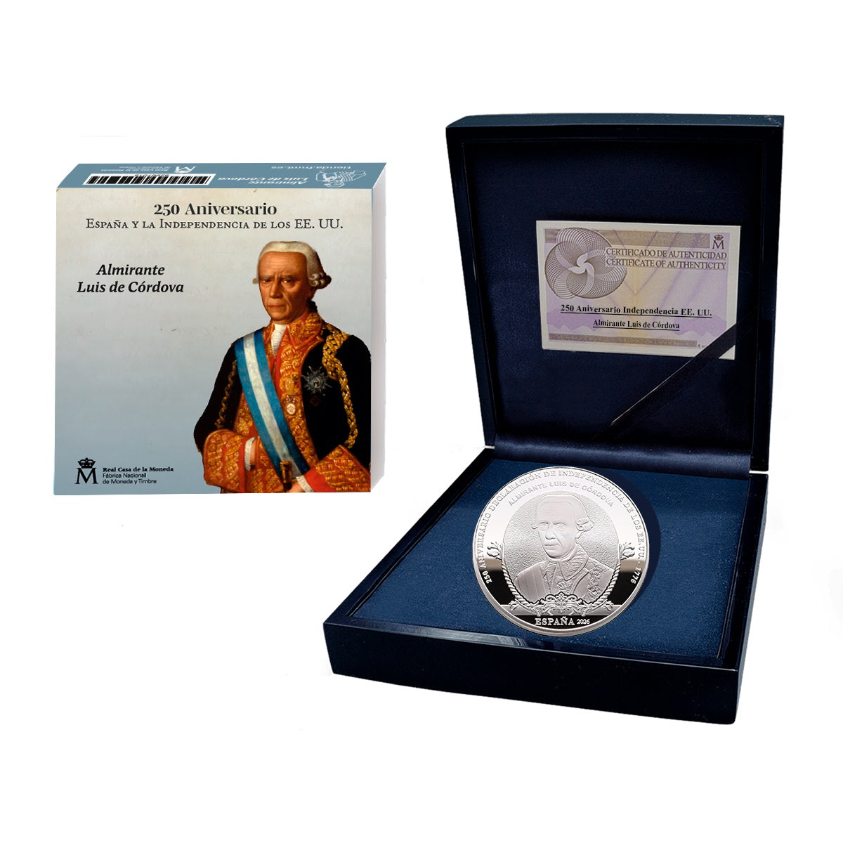 10 euros plata ESPAÑA 2026 - ALMIRANTE LUIS CORDOVA (250 ANIV. EEUU)