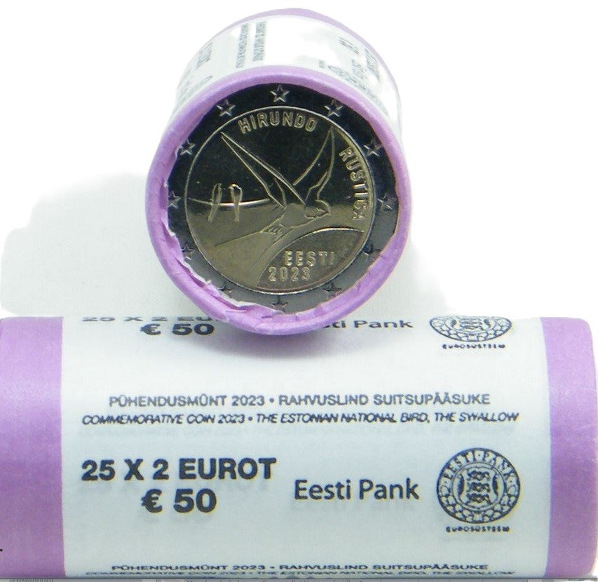 Cartucho original 2 euros ESTONIA 2023  - Golondrina común
