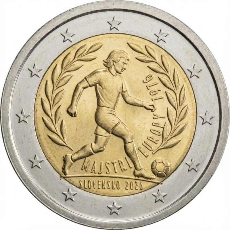 2 euros ESLOVAQUIA 2026 - FUTBOL  - Campeones de Europa 1976