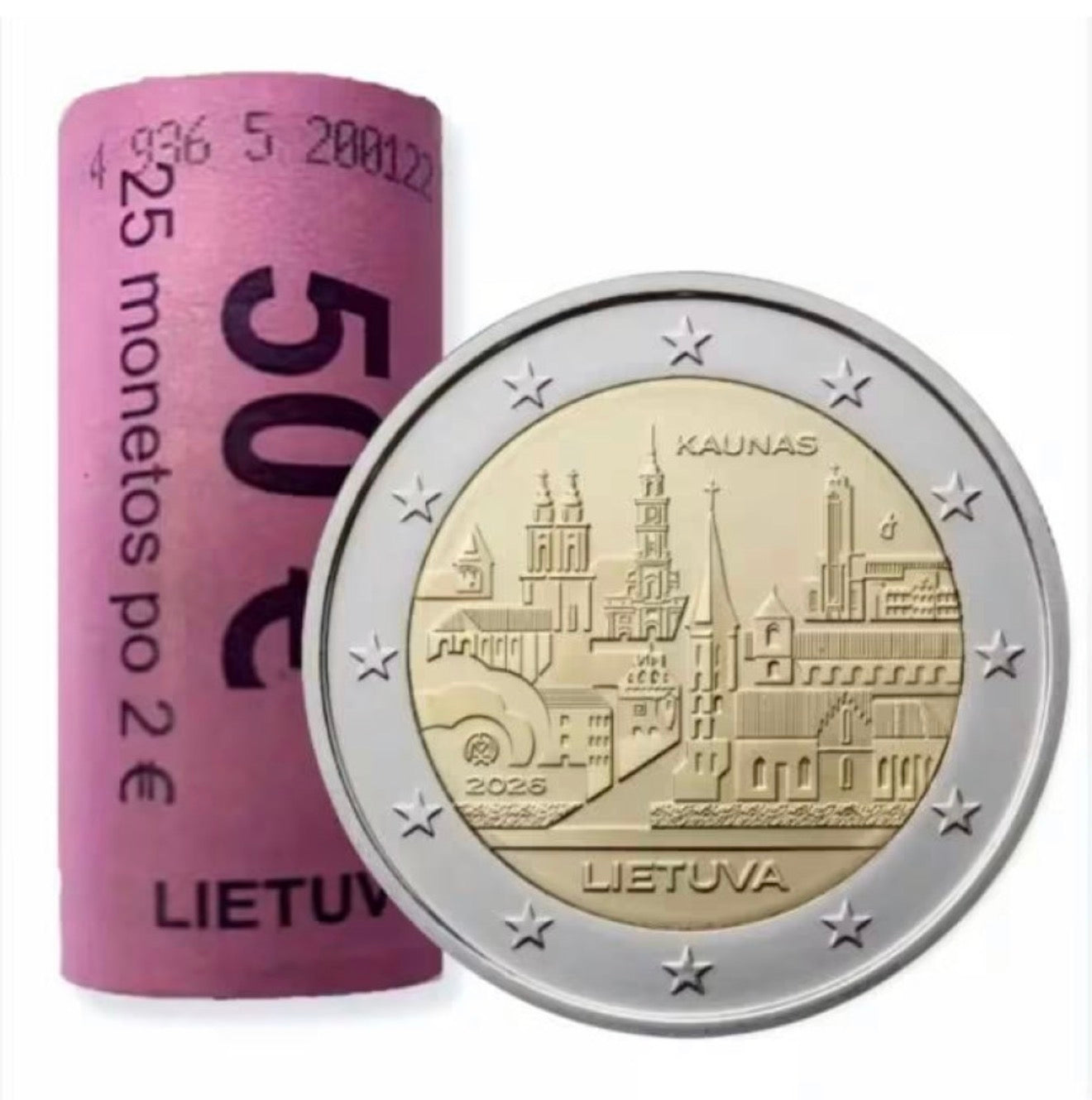 2 euros LITUANIA 2026 Kaunas cartucho