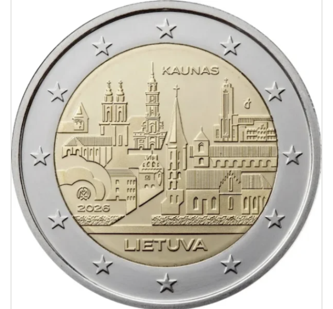 2 euros LITUANIA 2026 Kaunas cartucho