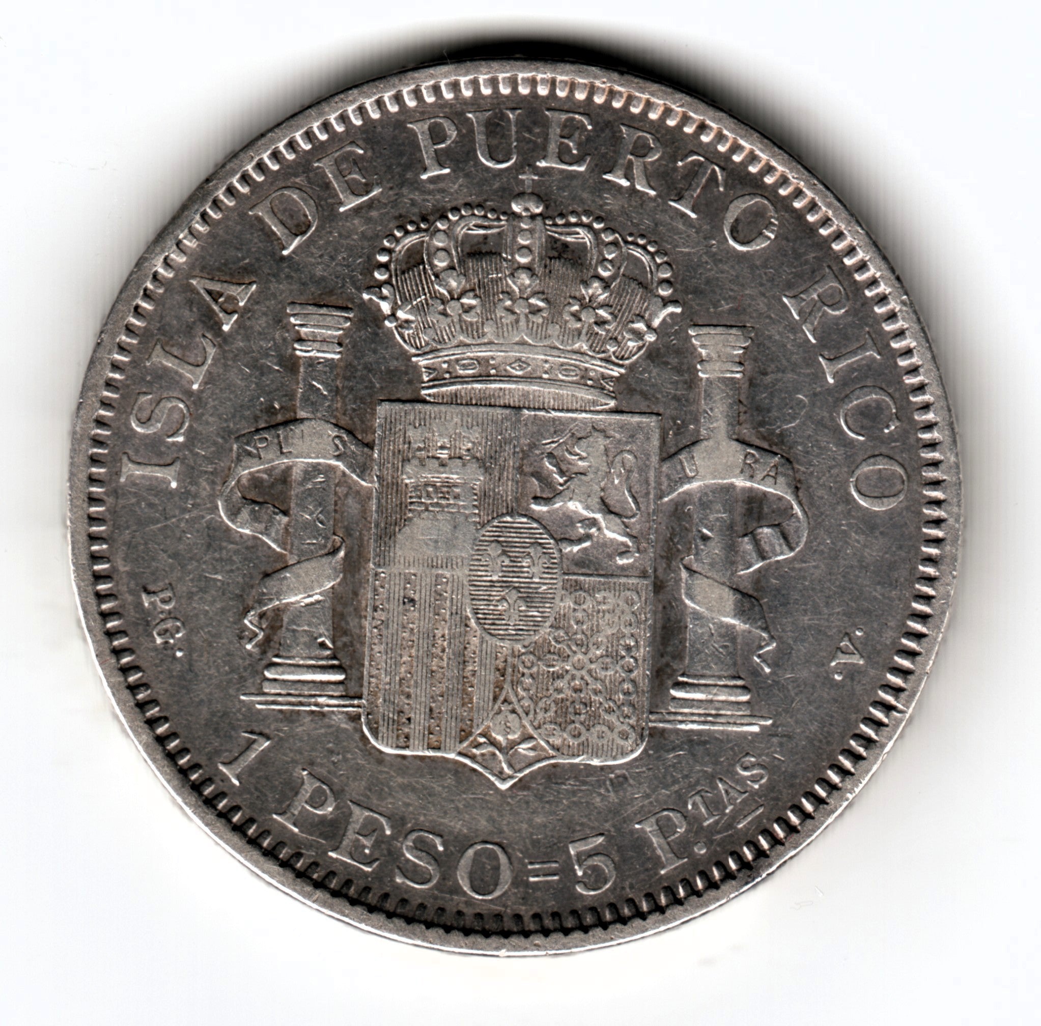 1 peso SPAIN 1895 - Alfonso XIII (PUERTO RICO) 