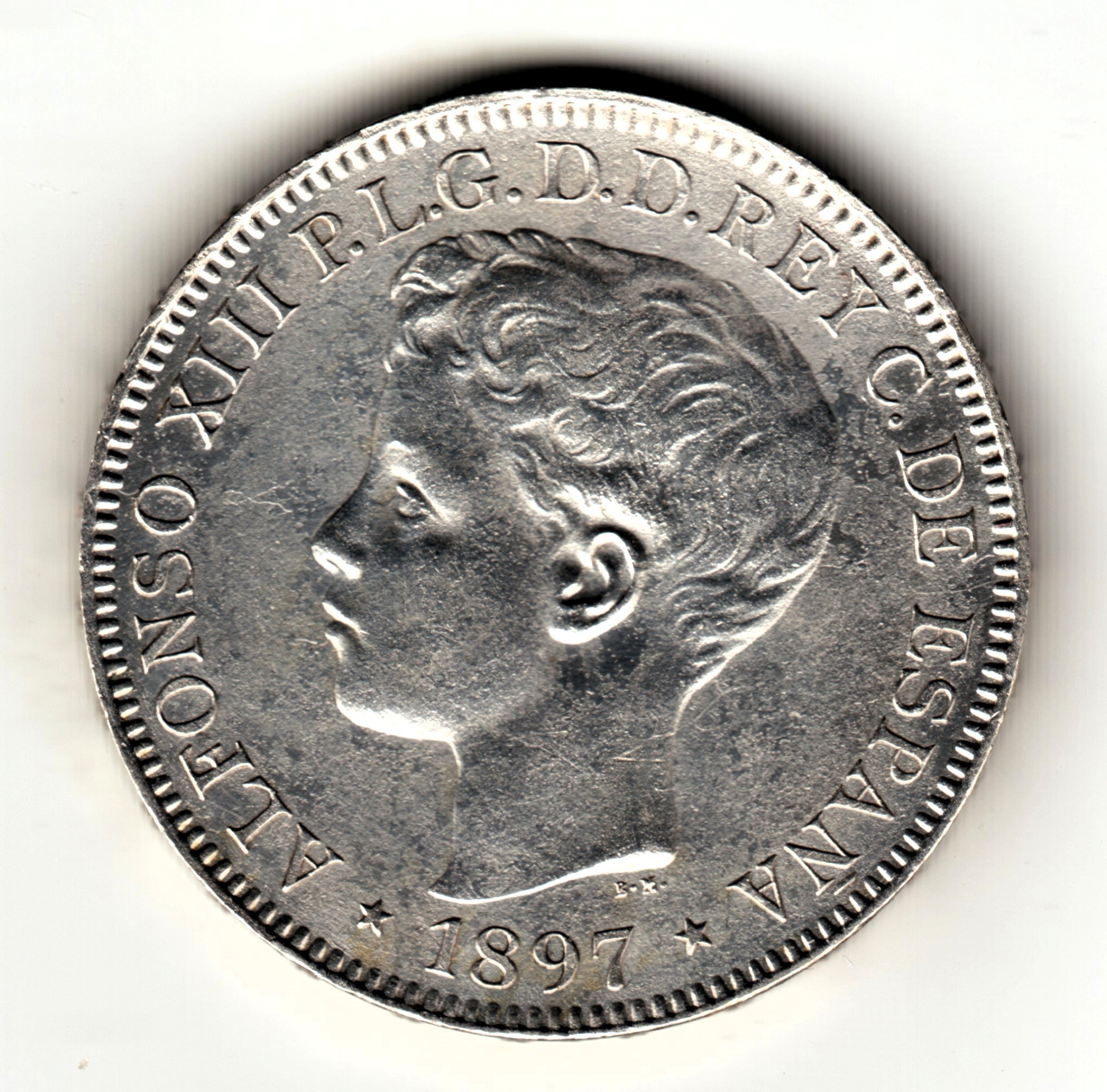 1 PESO SPAIN 1897 - Alfonso XIII SG.V (MANILA PHILIPPINES) 