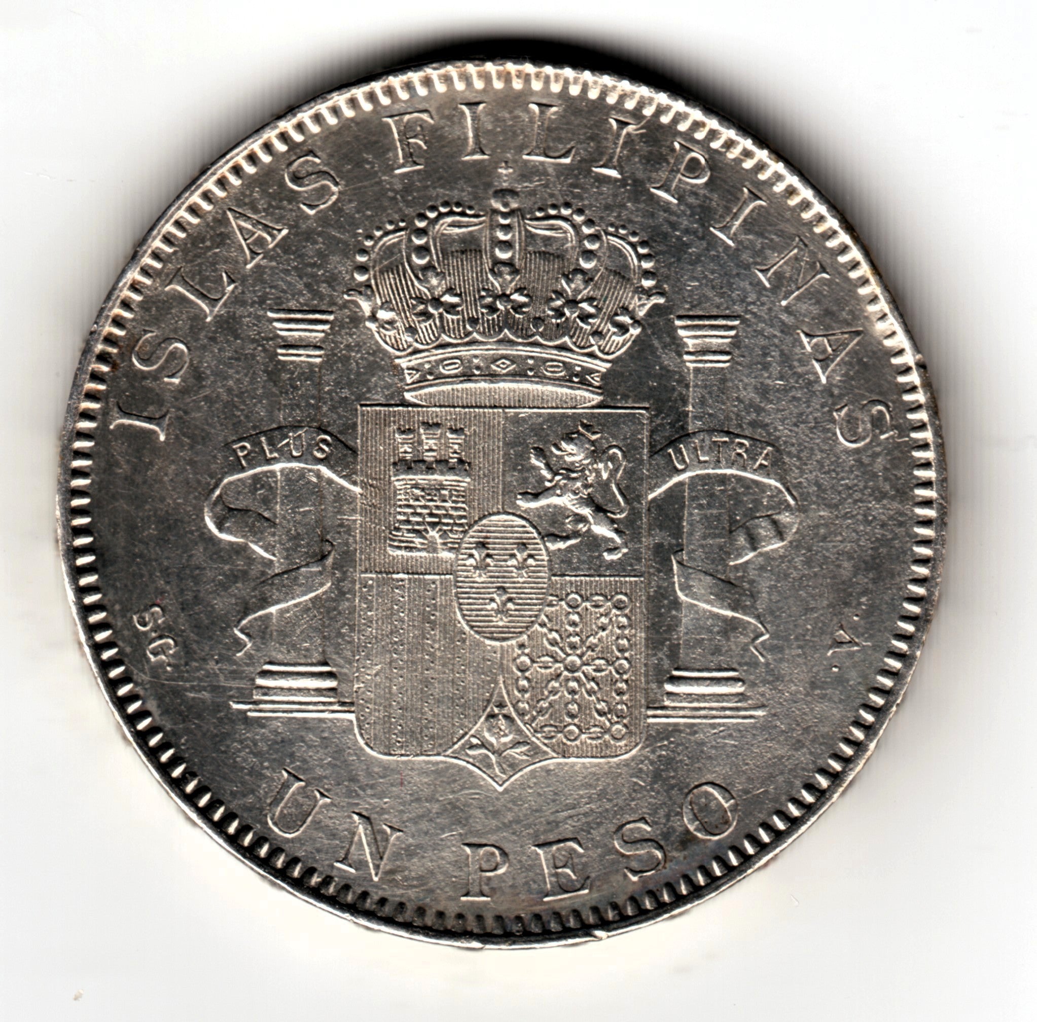 1 PESO SPAIN 1897 - Alfonso XIII SG.V (MANILA PHILIPPINES) 
