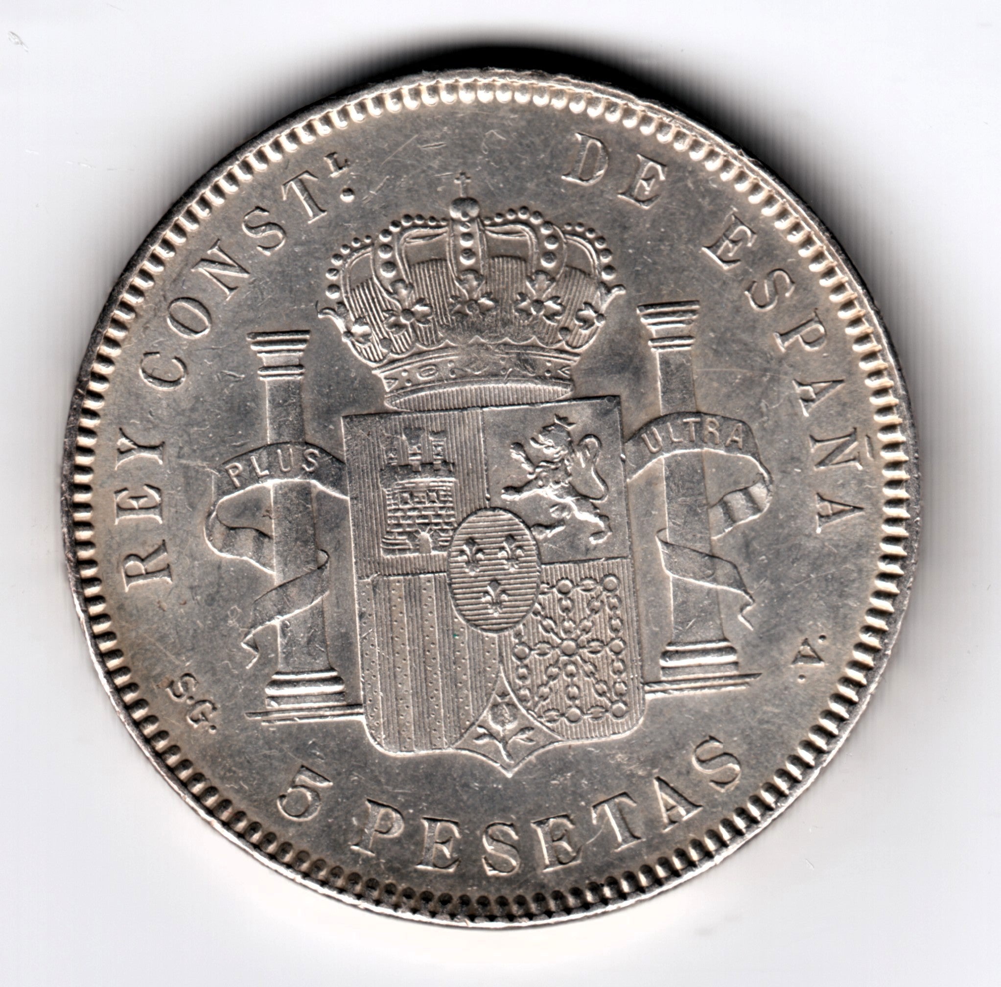 5 pesetas SPAIN 1898 - Alfonso XIII *98* SG.V 