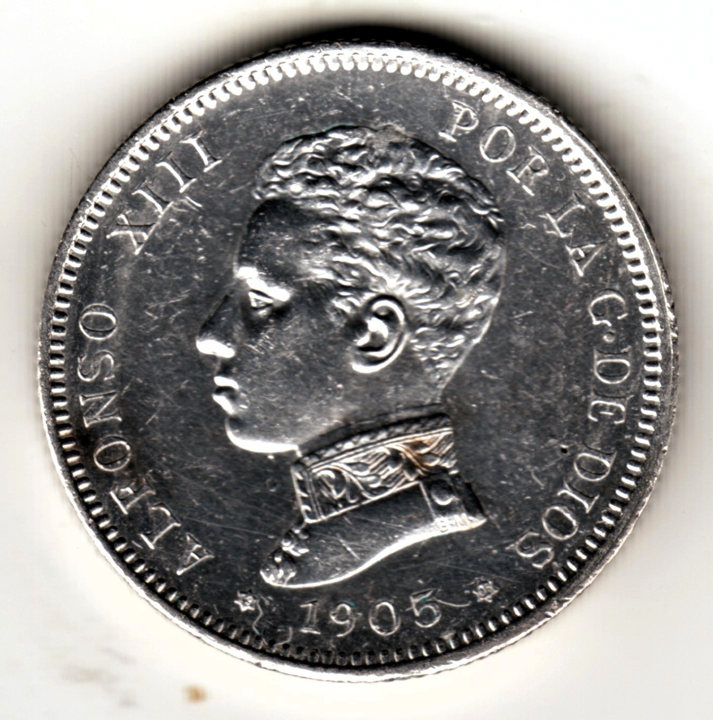 2 pesetas SPAIN 1905 - Alfonso XIII *19* *05* #81 