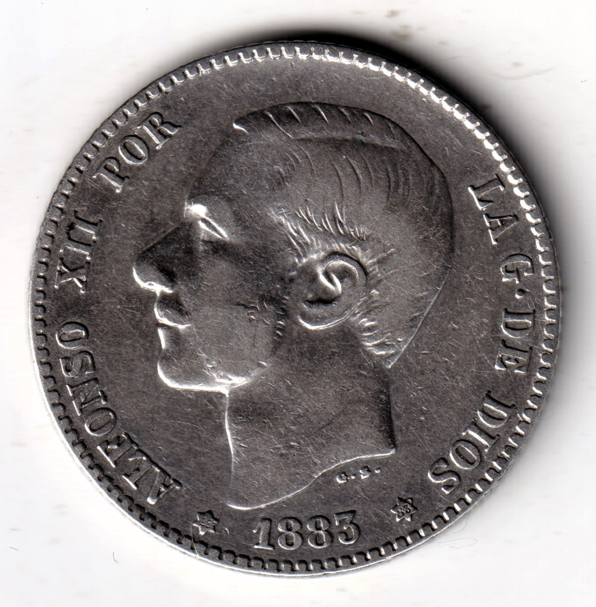 1 peseta SPAIN 1883 - Alfonso XII *83* – NUMISBUR