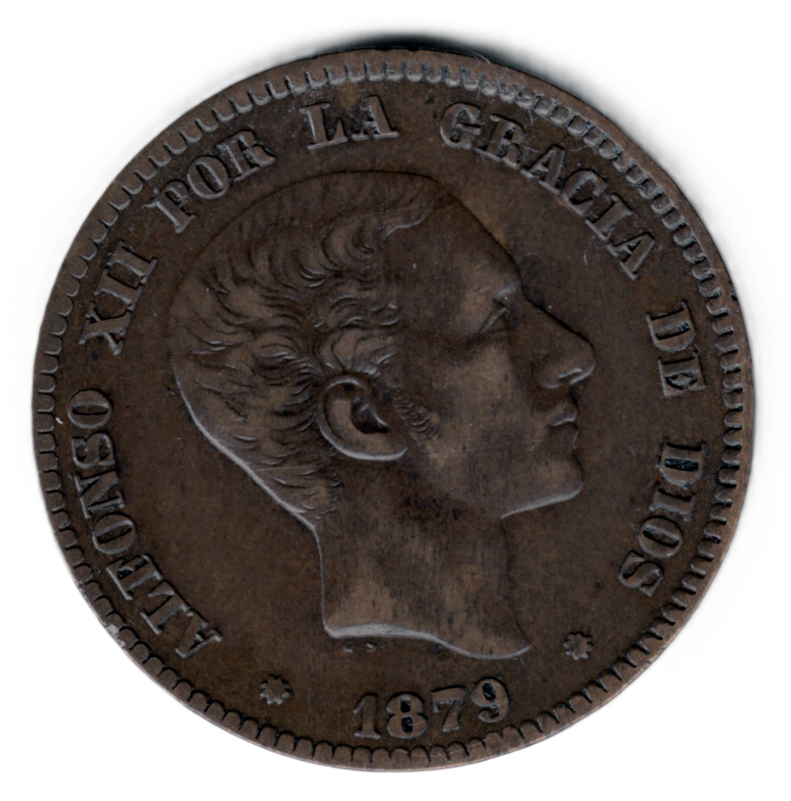 10 centimos SPAIN 1879 - Alfonso XII BARCELONA #66 